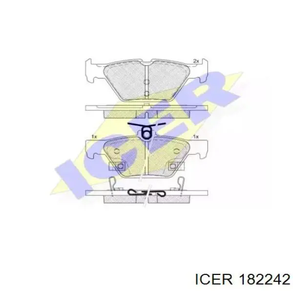 182242 Icer Колодки гальмівні задні, дискові