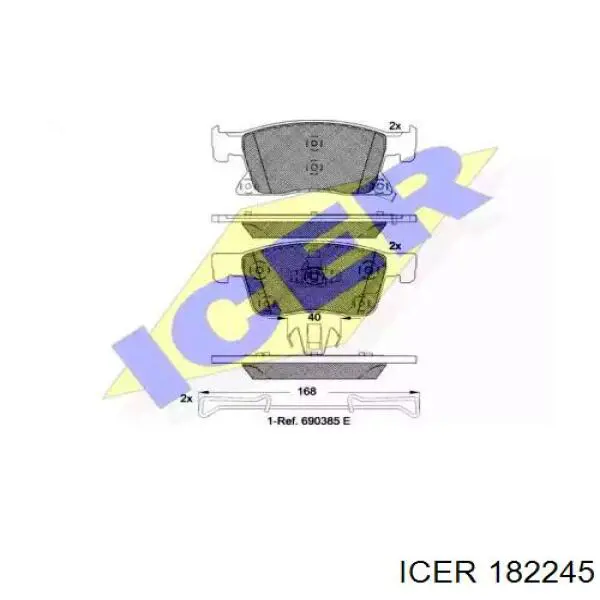 Передні тормозні колодки 182245 Icer