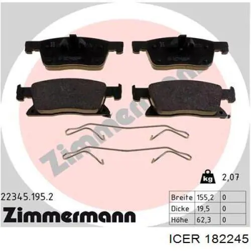 Гальмівні колодки Icer 182245 ціна, від 32.11 USD