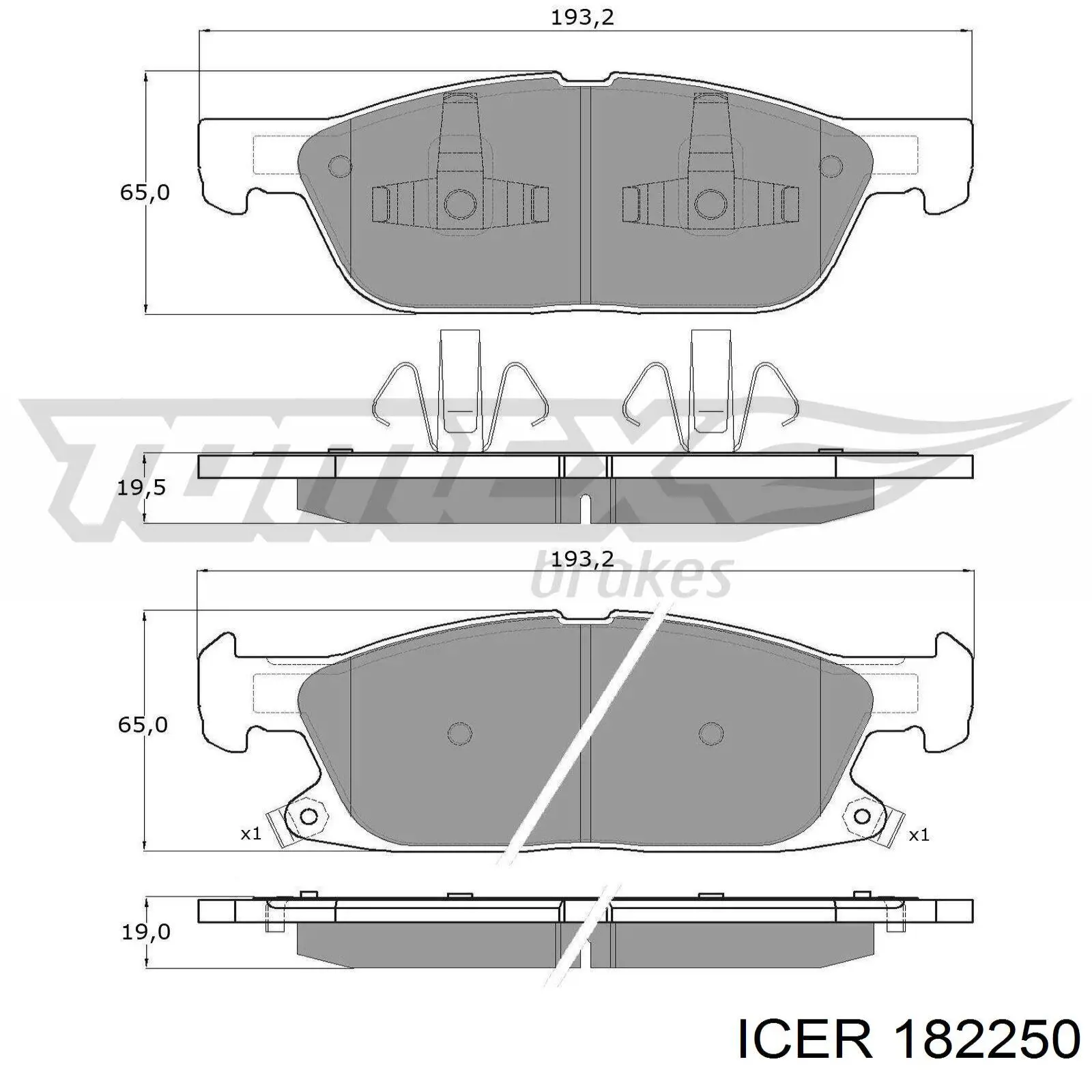 Колодки гальмівні передні, дискові 182250 Icer