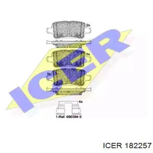 182257 Icer колодки гальмові задні, дискові