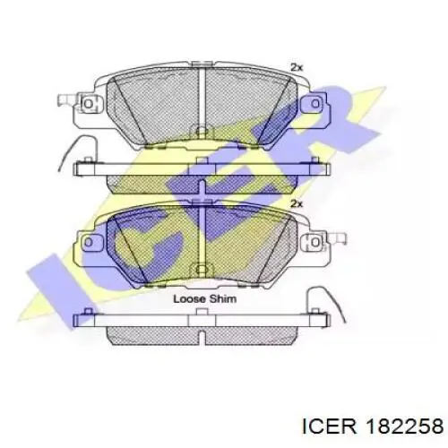 Колодки гальмові задні, дискові 182258 Icer