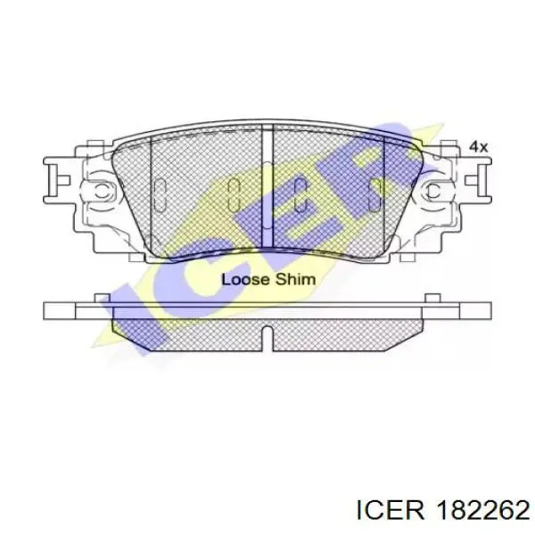 Задні гальмівні колодки Icer 182262 ціна, від 25.40 USD