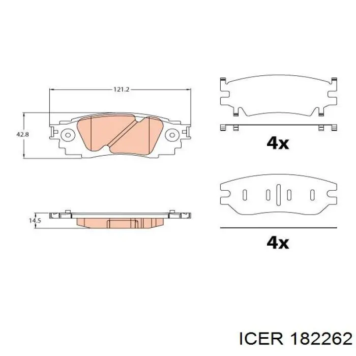 Купити 182262 Icer Задні колодки