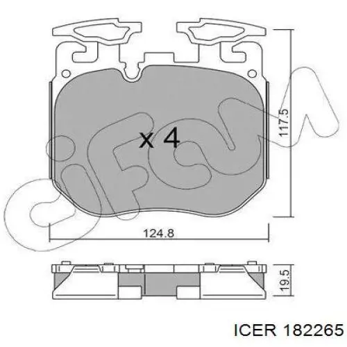 Гальмівні колодки Icer 182265 ціна, від 140.60 USD