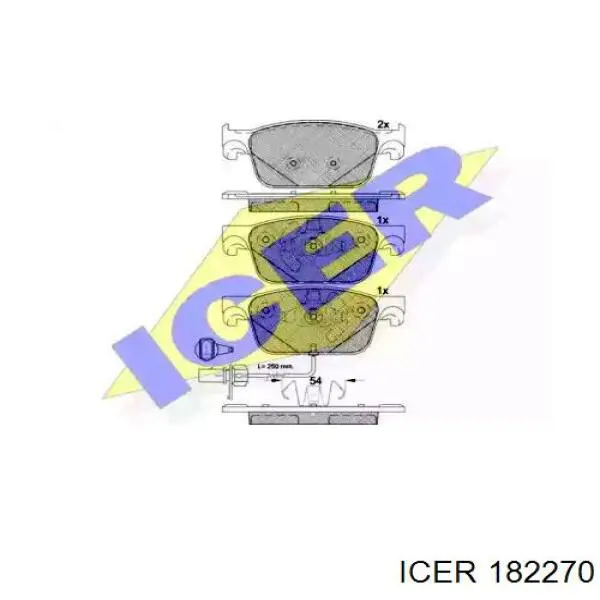 Колодки гальмівні передні, дискові 182270 Icer