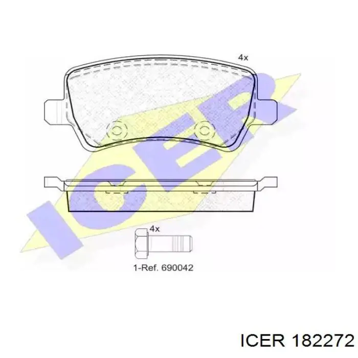 Передні тормозні колодки 182272 Icer