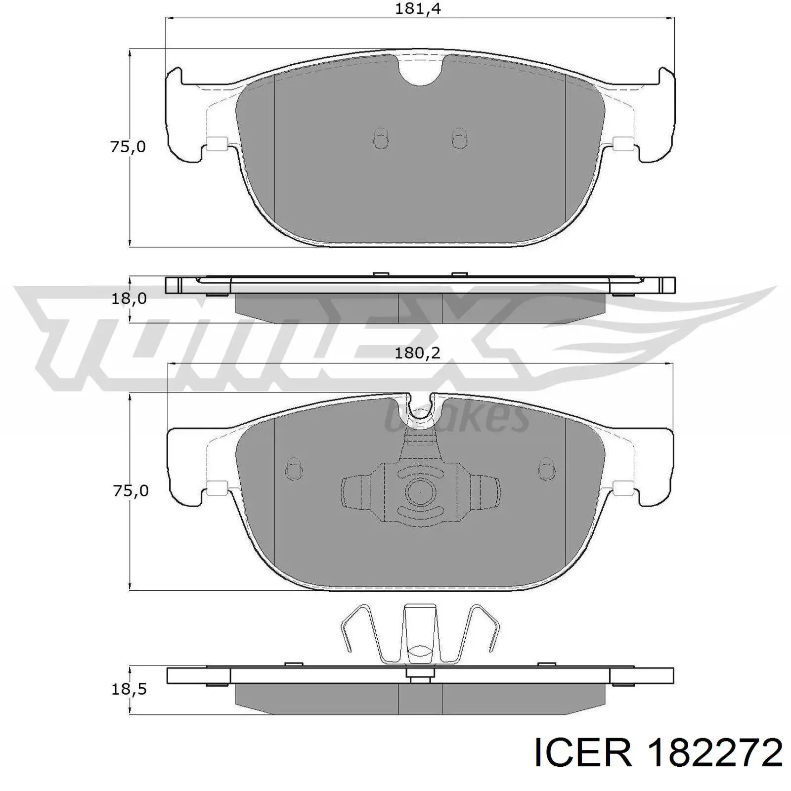 Гальмівні колодки Icer 182272 ціна, від 38.63 USD