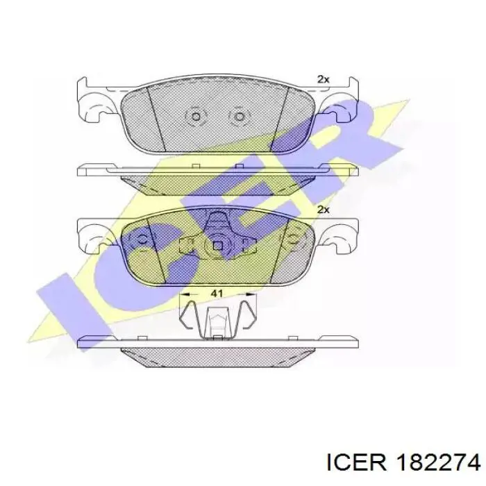 Купити 182274 Icer Колодки гальмівні передні, дискові