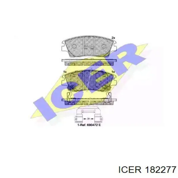 Гальмівні колодки Icer 182277 ціна, від 28.21 USD