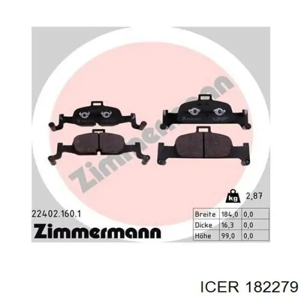 Гальмівні колодки Icer 182279 ціна, від 50.19 USD