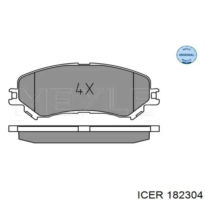 182304 Icer колодки гальмівні передні, дискові