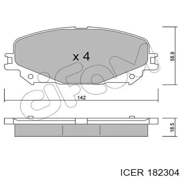 Гальмівні колодки Icer 182304 ціна, від 28.67 USD