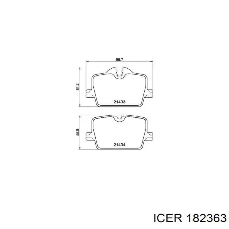 Колодки гальмові задні, дискові 182363 Icer