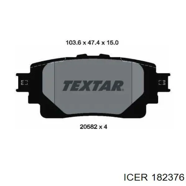 Задні гальмівні колодки Icer 182376 ціна, від 20.89 USD