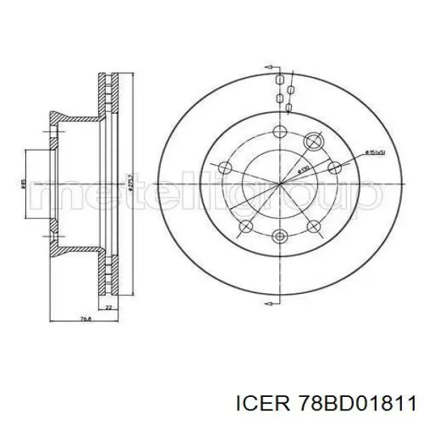 Диск переднього гальма Icer 78BD01811 ціна, від 40.22 USD