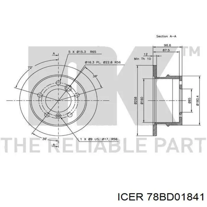 Гальмівні диски 78BD01841 Icer