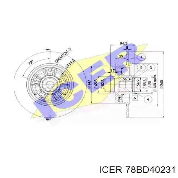 Задні дискові гальма Icer 78BD40231 ціна, від 67.31 USD