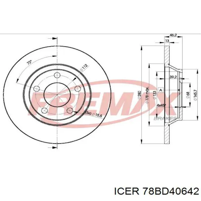 78BD40642 Icer Гальмо дискове переднє
