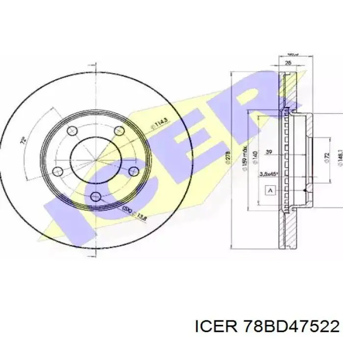 Купити 78BD47522 Icer Ротор гальмівний