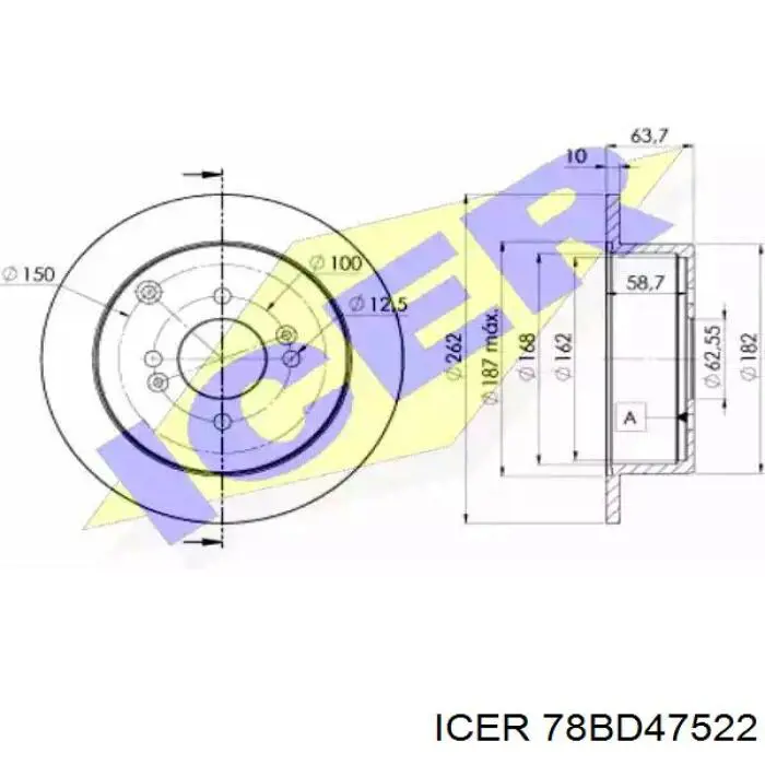 Гальмівні диски передні 78BD47522 Icer