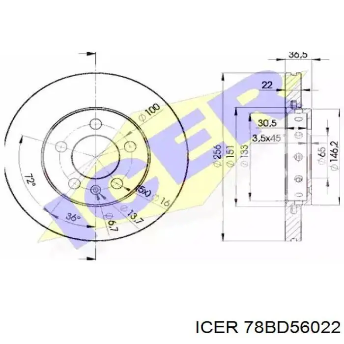 78BD56022 Icer Гальмо дискове переднє