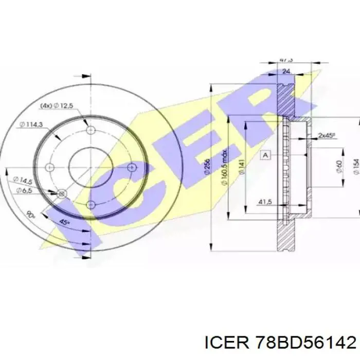 Диск переднього гальма Icer 78BD56142 ціна, від 31.59 USD