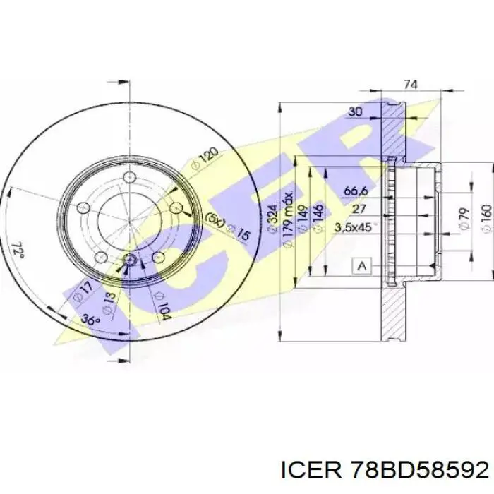 78BD58592 Icer Гальмо дискове переднє