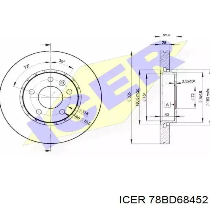 Купити 78BD68452 Icer Ротор гальмівний