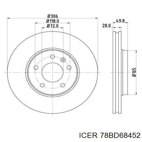 Гальмівні диски передні 78BD68452 Icer