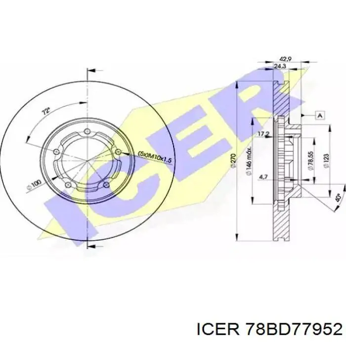 Гальмівні диски передні 78BD77952 Icer