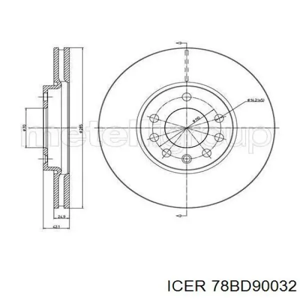 78BD90032 Icer Гальмо дискове переднє