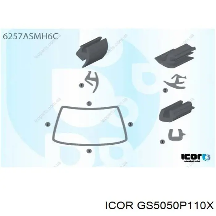 Ущільнювач лобового скла GS5050P110X Icor