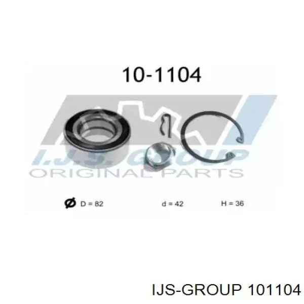 Підшипник маточини передньої 101104 IJS Group