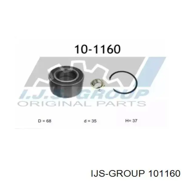 Підшипник маточини передньої 101160 IJS Group