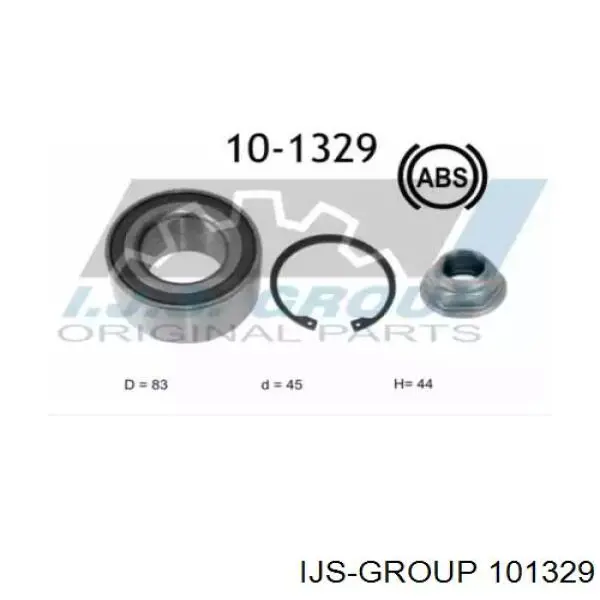 Комплект підшипник маточини передньої IJS Group 101329 ціна, від 22.67 USD