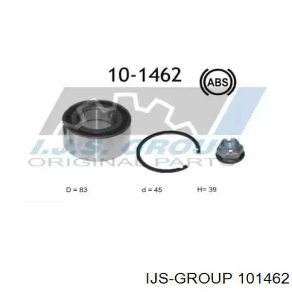 Підшипник маточини передньої 101462 IJS Group