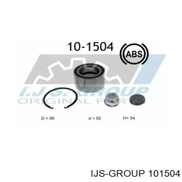 Підшипник маточини передньої 101504 IJS Group