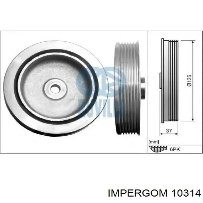Купити 10314 Impergom Шків колінчастого вала