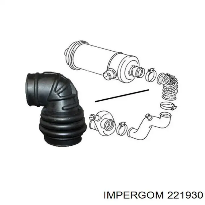Патрубок повітряний, вихід з турбіни (наддув) Impergom 221930 ціна, від 7.88 USD
