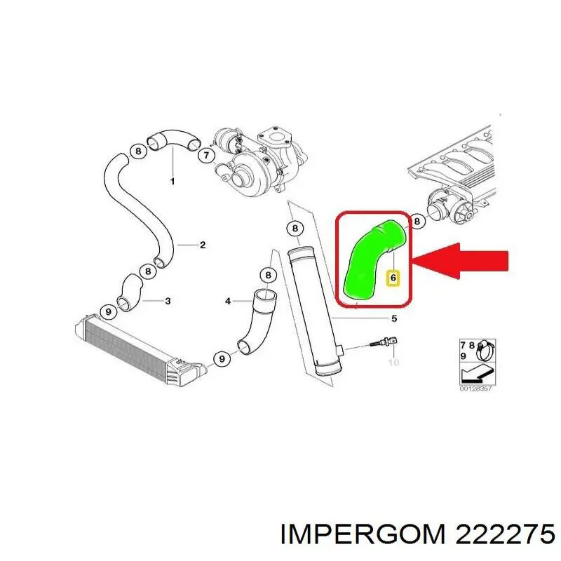 Патрубок повітряний, дросельної заслінки 222275 Impergom