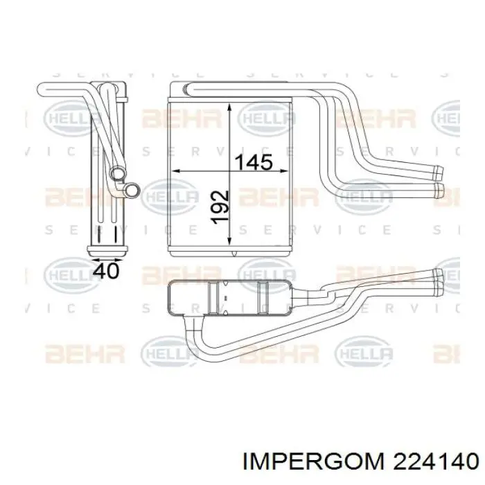 Шланг/патрубок радіатора охолодження, нижній Impergom 224140 ціна, від 8.00 USD