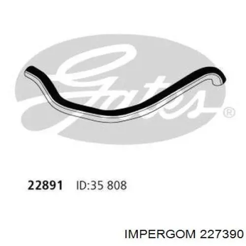 Шланг/патрубок радіатора охолодження, верхній 227390 Impergom