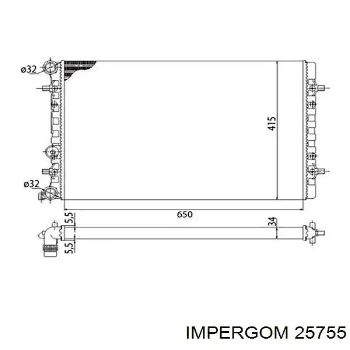 Подушка (опора) двигуна, права 25755 Impergom
