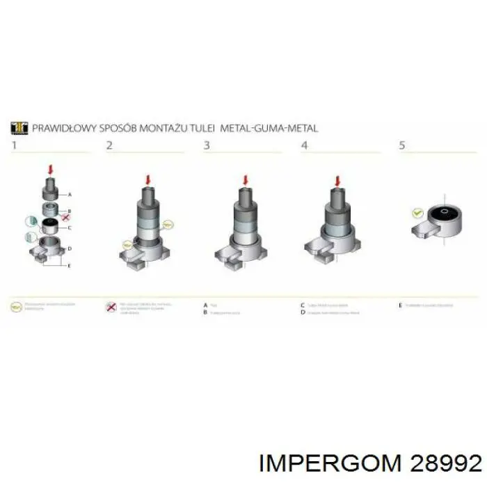 Купити 28992 Impergom Сайлентблок ресори, задній