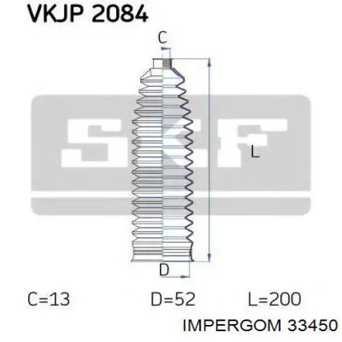 Пильник рульової тяги Impergom 33450 ціна, від 7.89 USD