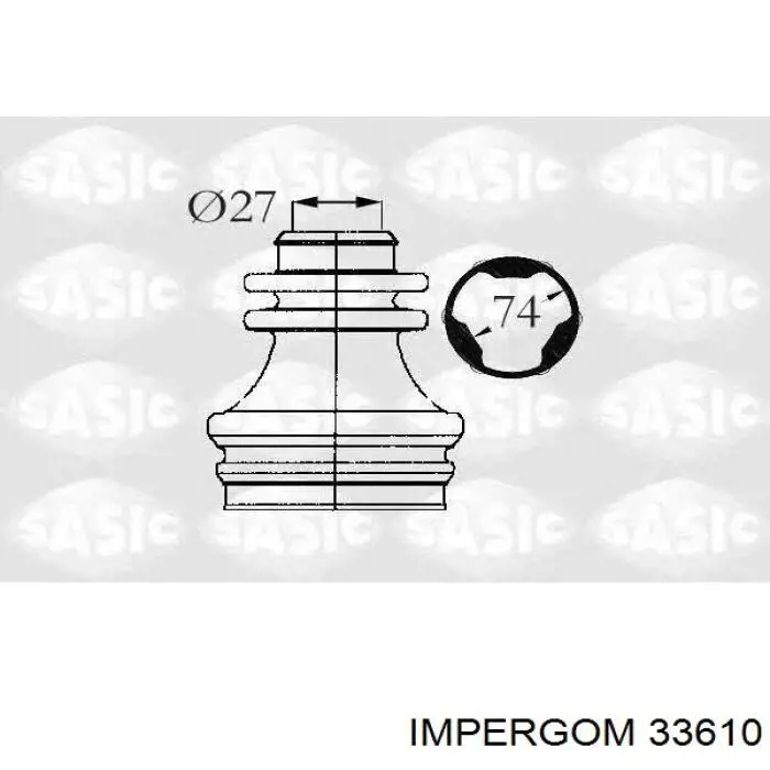 Пильник ШРКШ внутрішній, правий Impergom 33610 ціна, від 9.34 USD