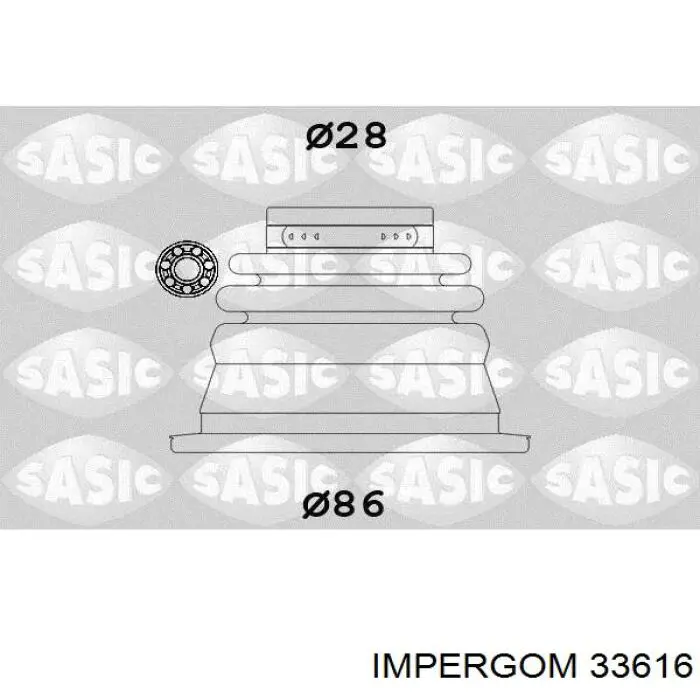 Пильник ШРКШа внутрішній лівий 33616 Impergom