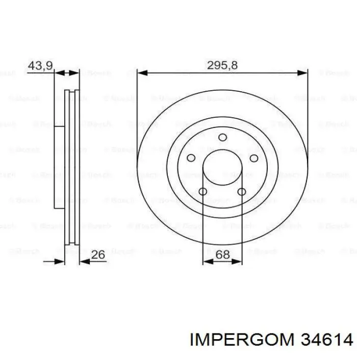 Подушка (опора) двигуна, права 34614 Impergom
