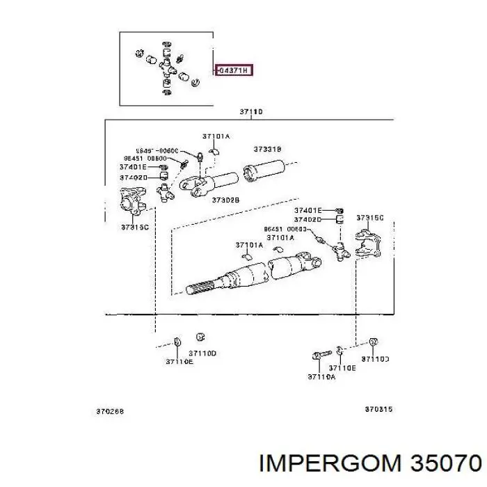 Купити 35070 Impergom Подушка (опора) двигуна, ліва